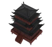 ROMISBABA Chinese Building Model Miniature Pagoda Sculpture for Bonsai and Office Decor, Plastic Material with No Assembly Required, Easy to Place Traditional Asian Pavilion for Micro