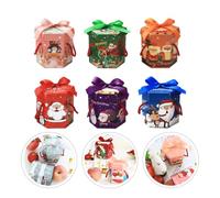 ROMISBABA Christmas Boxes with Classic Pattern Design 6pcs Hexagon Paper for Packaging Cupcakes and Cookies, for Christmas Party and Wedding Table Decoration