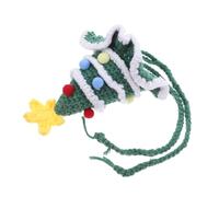 ROMISBABA Christmas Dog Cap Knitted Winter Hat with Chin Rope Soft Cozy Yarn Pet Christmas Hat for Puppies and Cats Easy to Wear Holiday Costume Outfit for Festive Photos and Parties