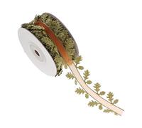 ROMISBABA Christmas Leaf Shape Ribbon Trim for Wreath Making and Present Wrapping Vibrant Green Festive Ribbon for DIY Crafts Decoration Party and Holiday Embellishments