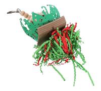 ROMISBABA Christmas Parrot Hanging Chewing Natural Fiber Bite for Large Birds Green Bird Cage Plaything for Pet Parakeets and Conures