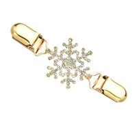 ROMISBABA Christmas Snowflake Shawl Clip Brooch Rhinestone Cape Clips Sweater Fastener Accessories for Holiday Outfits