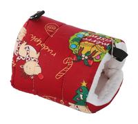 ROMISBABA Christmas Thick Cotton Parakeet Nest House Warm for Birds Cozy Hanging Hammock Bed for Cockatiel Conure Finch African Grey Soft Winter Snuggle Hut with Festive Red Pattern