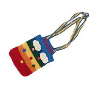 ROMISBABA Colorful Rainbow Knitted Crossbody Bag Small Lightweight Wool Tote for Women Casual Daily Use Lovely Shoulder Messenger Bag with Unique Pattern