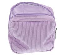 ROMISBABA Corduroy Small Makeup Bag for Travel with Sanitary Pad Pouch and Coin Change Purse Portable Cosmetic Storage Pouch for Women and Light Purple