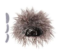 ROMISBABA Crazy Old Man Scientist Wig Set with Light Brown Braided Wig Mustache Eyebrows for Adults Comfortable Soft Costume Accessory for Halloween Cosplay Day School Party