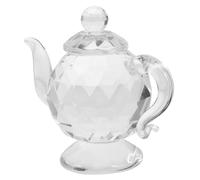 ROMISBABA Creative Mini Crystal Teapot Ornament for Desk Decoration Sturdy Table Craft with Refreshing Color Chinese Year Gift for Women and Home Display