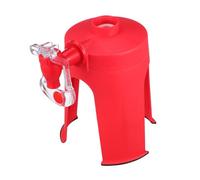 ROMISBABA Creative Soda Beverage Dispenser with Faucet and Stand Manual Pump Effervescent Preservation for Carbonated Drinks Sturdy Inverted Drink Dispenser for Parties and Daily Use Red