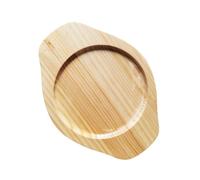 ROMISBABA Creative Solid Wood Heat Insulation Coaster with Handles Decorative Placemat for Home Restaurant Store Use Protective Non Slip Wooden Dish Cushion