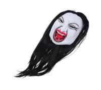ROMISBABA Creepy Woman Ghost Mask with Long Hair for Halloween Parties Lightweight Scary Mask for Adults Multipurpose Horror Cosplay Accessory for Haunted Houses and Stage Shows