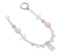 ROMISBABA Crystal Butterfly Beaded Phone Strap Chic Wrist Lanyard for Cellphones Bags Keys Versatile Mobile Hanging Chain for Travel Shopping Parties Womens Fashion Accessory