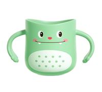 ROMISBABA Cute Dinosaur Toothbrush Cup for Boys with Handle, Unbreakable Pp Plastic Rinsing Tumbler, Encourages Good Oral Habits, Easy to Handle for Travel and Home Use