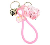ROMISBABA Cute Pink Bunny Keychain Pendant with Liquid Floating Feature and DIY Production, Zinc Alloy and Acrylic Material, for USB Flash Drives Or Keychain Decoration