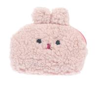ROMISBABA Cute Rabbit Coin Purse Plush Cotton Coin Storage Bag Small Portable Money Pouch for Makeup and Card Organizer Pink