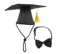 ROMISBABA Decorative Pet Doctoral Hat and Necktie Stylish Graduation Outfit for Dogs Comfortable Accessories for Pet Photoshoots and Parties