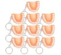 ROMISBABA Dentist Present Resin Tooth Keychains Set of 10 Unique Denture Design for Backpack and Car Use Suitable for Party Favors and Professional Settings