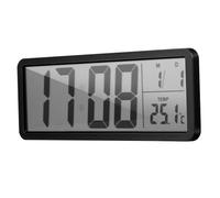 ROMISBABA Digital Wall Clock with Temperature and Date Wall Mounted LED Display for Living Bedroom Office Battery Operated High Visibility Screen with Automatic Synchronization