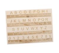 ROMISBABA Digital Wooden Braille Alphabet Tracing Board for Montessori Braille Learning Tool with Raised Dots Letter and Number Chart for Visually Impaired Beginners