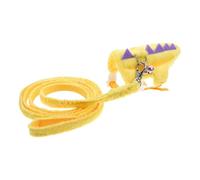 ROMISBABA Dinosaur Style Small Pet Harness and Leash Set in Yellow, Made of Short Plush and Non-woven Fabrics, Featuring Anti-escape and Neck Strain Reduction Functions, for Controlling Pet