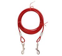 ROMISBABA Dog Leash Double Head Iron Chain PET Pulling Rope Extended Length 5mmx5m Red Ergonomic Handle Comfort Grip for Walking Training Dual Pets