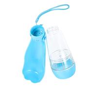 ROMISBABA Dog Water Bottle and Food Dispenser Portable Pet Waterer with Lock Button for Travel Hiking Outdoor Use Safe Material Blue
