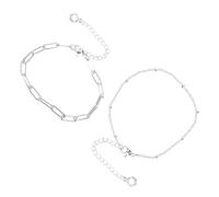 ROMISBABA Double Layer Adjustable Paper Clip Chain Bracelet for Women Minimalist Wrist Band for Daily Wear and Special Occasions for Moms