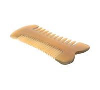 ROMISBABA Double Sided Horn Comb Wide and Fine Teeth for Massage Made of Natural Horn Material for Detangling Hair Soothing Scalp and Beard Care at Home Travel