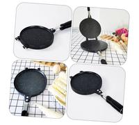 ROMISBABA Egg Roll Maker Non-stick Double Side Waffle Pan for Ice Cones and Crispy Household Baking Tool with Heat-resistant Handle for Kitchen Camping Bbq Use