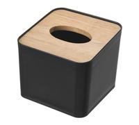 ROMISBABA Elegant Bamboo Tissue Box Holder Square Napkin Storage Case for Office Bathroom Desk Car Stylish Towel Organizer with Simple Design for Home Hotel Restaurant Use