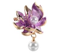 ROMISBABA Elegant Floral Brooch Pin Easy to Use and Match for Women Made of Zinc Alloy and Imitation Pearl for Formal Events or Leisure Occasions