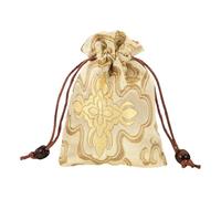 ROMISBABA Elegant Silk Brocade Drawstring Jewelry Bag for Singing Bowls and Buddhist Prayer Beads, Lightweight and Portable Fortune Bag Suitable for Travel and Daily Use