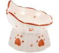 ROMISBABA Elevated Ceramic Cat Neck Protection Bowl with Cat Ear Shape, Not Easy to Knock, for Pets at Home Or Gifts for Your Pet