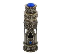 ROMISBABA Empty, and Design Or Home Decorative Stylish for Accessory 6ml Perfume Bottle Storage Middle East Dubai Style, Golden Alloy Material Delicate Essential Oil Travel