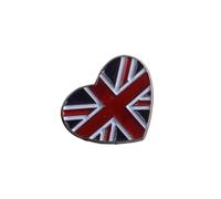 ROMISBABA England Union Jack Heart Brooch Alloy National Flag Pin Badge for Suit Shirt Decorative Love Brooch UK Flag Accessory