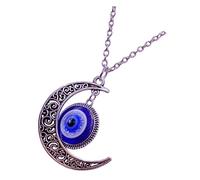 ROMISBABA Evil Eye Pendant Necklace with Moon Design Eyes Neck Chain Decor Unisex Fashion Jewelry for Protection and Luck Delicate Craftsmanship Unique for