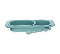 ROMISBABA Expandable Over The Sink Colander Rack with Filter to Drain Excess Water, Sturdy Green Pp Kitchen Sink Organizer for Daily Use and Outdoor Camping