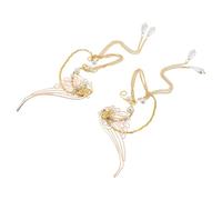 ROMISBABA Fairy Ear Cuff Earrings with Long Tassel Pendant, Clip-On Filigree Ear Wrap Earrings for Women, Elf Costume Accessories for Halloween and Cosplay