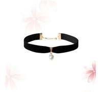 ROMISBABA Fashionable Black Velvet Pearl Choker Necklace for Women Short Clavicle Jewelry Daily Wear Elegant Birthday Anniversary Valentines Day