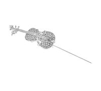 ROMISBABA Fashionable Violin Brooch Pins Silver Alloy Musical Instrument Accessories for Men and Women Unique Drip Oil Design for Dress Suit or Casual Wear