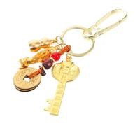 ROMISBABA Feng Shui Piyao Keychain Gourd and Five Emperor Money Pendant Amulet for Wealth Health and Luck Traditional for Use
