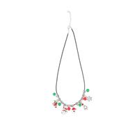 ROMISBABA Festive Christmas Party Necklace with Hanging Santa Claus Pendant and Agate Beads, Alloy Material, DIY Design, for Secret Santas Soirées and Family Celebrations