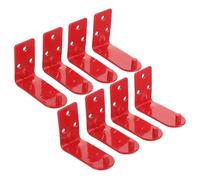 ROMISBABA Fire Extinguisher Wall Hanger Set Smooth Surface Hooks 8pcs with Iron and Plastic Material, Red Wall-Mounted Design for Garage and Home Safety
