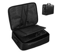 ROMISBABA Fireproof Document Box with Multi Compartments and Reinforced Handle Portable Certificate and Passport Organizer for Home Office and Travel Lightweight Fire Resistant Storage