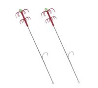 ROMISBABA Fish Hooks Octopus and Fishing Hooks Stainless Steel 2pcs Double-layer Multi-hook Design and Barb, Wear-resistant for Outdoor Fishing Enthusiasts