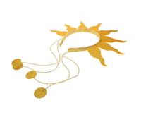 ROMISBABA Flaming Fire Headband with Bead Chains Sparkling Halloween Party Accessory for Adults Exaggerated Festival Costume Crown Unique Shimmering Rave Hairband