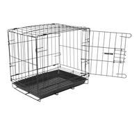 ROMISBABA Foldable Small Dog Crate Metal Wire Cage with Plastic Tray for Cats Rabbits Indoor Outdoor Portable Kennel Carrier Lightweight Travel Pet Playpen