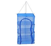 ROMISBABA Folding Drying Net Vegetable Basket 4 Layers Nylon Iron Wire Blue Foldable Hanging Mesh Drying Rack for Vegetables and Meat Home Dehydrating Small Kitchens