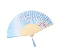 ROMISBABA Folding Fan Vintage with Silk and Bamboo Chinese Style Portable and Not Easy to Break Handheld Fan for Decoration and Daily Use