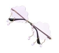 ROMISBABA Funny Cloud Shaped Rimless Sunglasses for Women Teens Lightweight Portable Disco Glasses Vibrant Color for Halloween Cosplay Travel Summer Beach