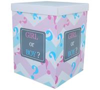 ROMISBABA Gender Reveal Balloon Box Set with 5 Blue and 5 Pink Balloons Foldable Paper Box 30x30x40cm for Shower Party Decorations Boy Or Girl